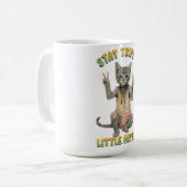 Grey Tabby Cat Boho Stay Trippy Little Hippie  Kaffeetasse (Vorderseite Links)