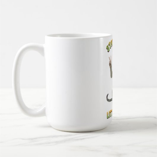Grey Tabby Cat Boho Stay Trippy Little Hippie  Kaffeetasse (Links)