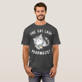 Grey Tabby Cat Pharmacist Kitty Druggist T-Shirt (Vorne ganz)