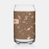 Grey Tan Glass Chips Brown Retro Terrazzo Pattern Dosenglas (Links)