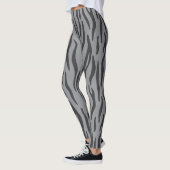 Grey Tiger Animal Print Women's Leggings (Links)