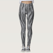 Grey Tiger Animal Print Women's Leggings (Vorderseite)