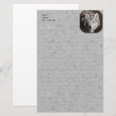 Grey Timber Wolf Face Briefpapier (Vorne/Hinten)