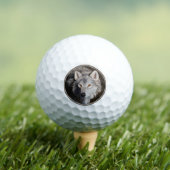 Grey Timber Wolf Face Golf Balls Golfball (Insitu T-Shirt)
