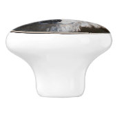 Grey Timber Wolf Face Keramikknauf (Seitenansicht)