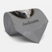 Grey Timber Wolf Face Krawatte (Gerollt)