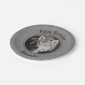 Grey Timber Wolf Face Pappteller (Schrägansicht)