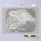 Grey Timber Wolf Face Seidenpapier (Handwerk)