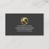 Grey Timber Wood Carpentry Handyman Visitenkarte (Rückseite)