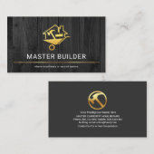 Grey Timber Wood Carpentry Handyman Visitenkarte (Vorne/Hinten)