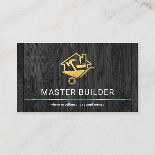 Grey Timber Wood Carpentry Handyman Visitenkarte (Vorderseite)