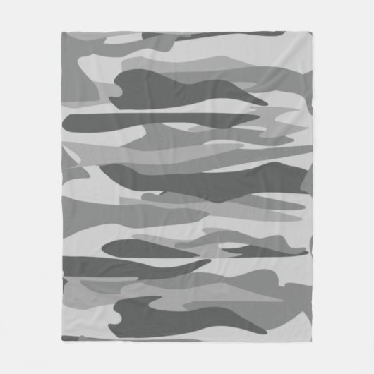 Grey Tone Abstract Camouflage Fleecedecke (Vorderseite)
