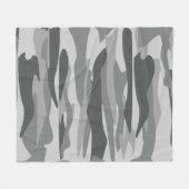 Grey Tone Abstract Camouflage Fleecedecke (Vorderseite (Horizontal))