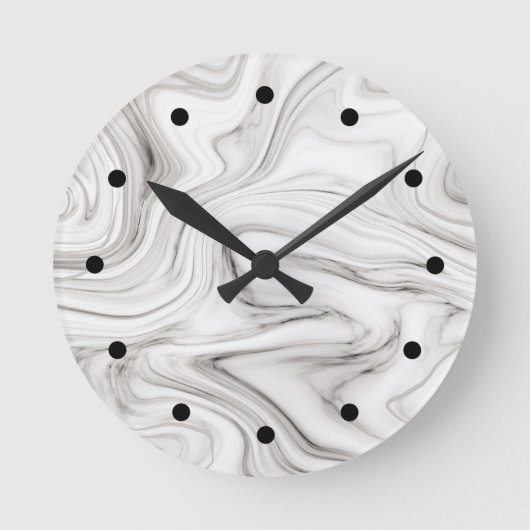 Grey Tone Marble Style Digital Art Pattern Runde Wanduhr (Vorderseite)