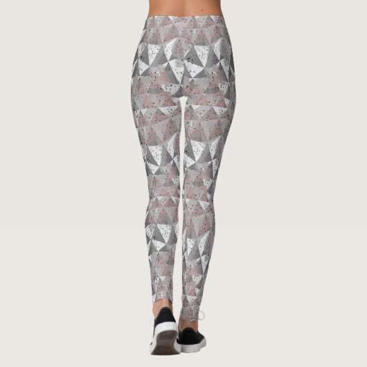 grey tones geometric pattern with triangles leggings (Rückseite)