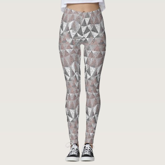 grey tones geometric pattern with triangles leggings (Vorderseite)