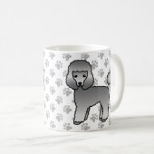 Grey Toy Poodle Niedlich Cartoon Dog Kaffeetasse (VorderseiteRechts)