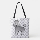 Grey Toy Poodle Niedlich Cartoon Dog Tasche (Rückseite)
