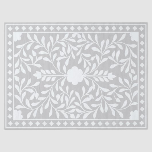 Grey Traditional Bone Inlay Decoupage Paper Seidenpapier (Vorderseite)