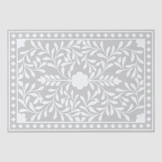 Grey Traditional Bone Inlay Decoupage Paper Seidenpapier (Vorderseite)