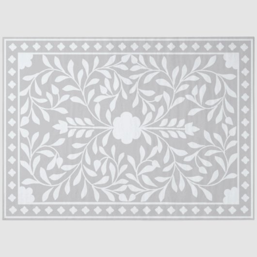 Grey Traditional Bone Inlay Decoupage Paper Seidenpapier (Vorderseite)