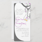 Grey Tree Plum Verlass Love Birds Wedding Einladun Einladung (Vorderseite)