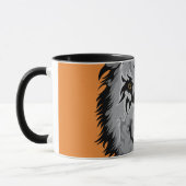 Grey Tribal Wolf Head Tasse (Links)