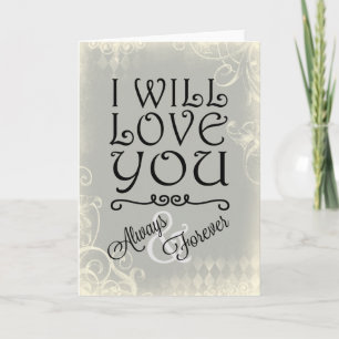 Grey Vintage Always and Forever Love Feiertagskarte