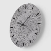 Grey water droplets große wanduhr (Winkel)