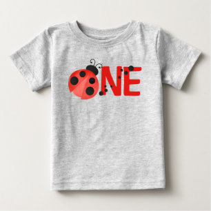 Grey Watercolor Ladybug ONE 1. Geburtstags-T - Shi Baby T-shirt