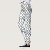 Grey Watercolour Checks Leggings (Links)