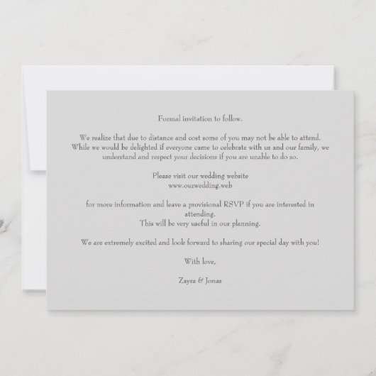 Grey Wedding Fancy Ornament Frame Flowers Photo (Rückseite)