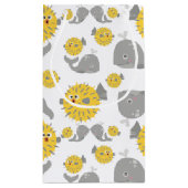Grey Whale & Blowfish Cartoon Baby Monogram Kleine Geschenktüte (Rückseite)