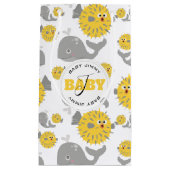 Grey Whale & Blowfish Cartoon Baby Monogram Kleine Geschenktüte (Vorderseite)