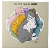 Grey White Cat Hair Laundry Fliese (Vorderseite)