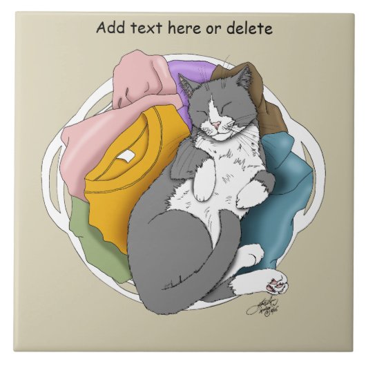 Grey White Cat Hair Laundry Fliese (Vorderseite)