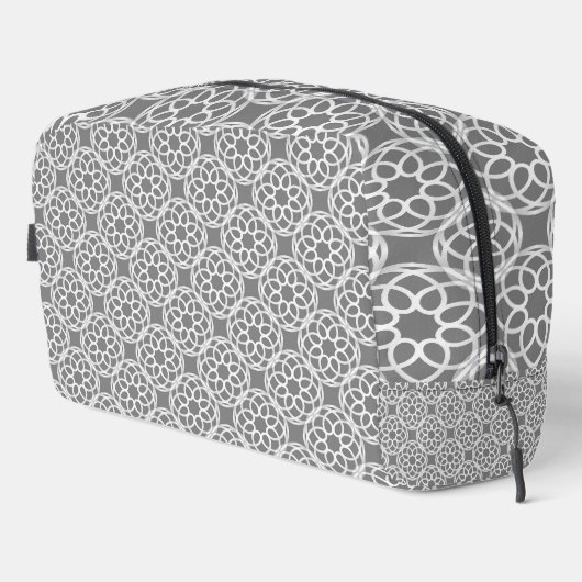 Grey White Geometric Seamless Pattern Toilettenbeu Waschbeutel (Rechte Ecke)