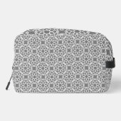 Grey White Geometric Seamless Pattern Toilettenbeu Waschbeutel (Rückseite)