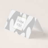Grey White Hearts Wedding Vielen Dank (Vorderseite)