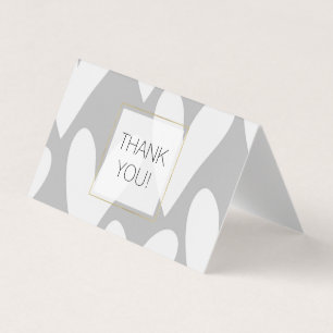 Grey White Hearts Wedding Vielen Dank