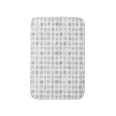 Grey White Plaid Stripes Badematte (Vorderseite Vertikal)