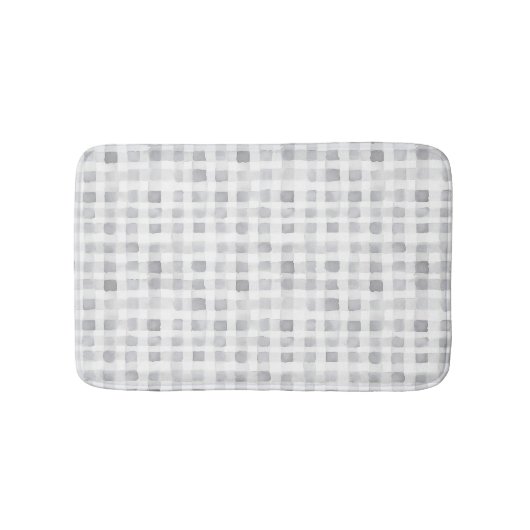 Grey White Plaid Stripes Badematte (Vorderseite)