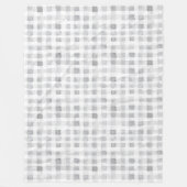 Grey White Plaid Stripes Fleecedecke (Vorderseite)