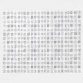 Grey White Plaid Stripes Fleecedecke (Vorderseite (Horizontal))
