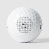 Grey White Plaid Stripes Golfball (Vorderseite)