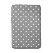 Grey & White Polka Dots Minimal Chic Klasse Niedli Badematte (Vorderseite Vertikal)