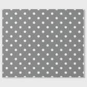 Grey & White Polka Dots Minimal Chic Klasse Niedli Geschenkpapier (Flach)