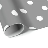 Grey & White Polka Dots Minimal Chic Klasse Niedli Geschenkpapier (Rolleneckpunkt)
