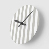 Grey & White Stripe Clock Runde Wanduhr (Winkel)