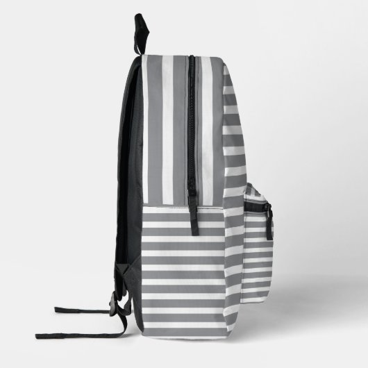 Grey & White Striped Backpack 💥 Cool & Modern  Bedruckter Rucksack (Links)